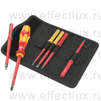 WERA Kraftform Kompakt VDE 7 Imperial 1 Tool Finder Набор сменных отвёрток-насадок диэлектрических с рукояткой-держателем, 7 предметов WE-006604