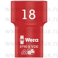 WERA 8790 B VDE Zyklop Головка торцевая, изолированная, привод 3/8" размер: 18 мм. WE-004962