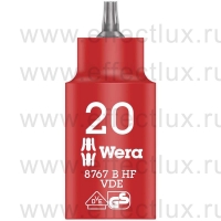 WERA 8767 B VDE HF TORX® Отвёрточная головка Zyklop, изолированная, с приводом 3/8", с фиксирующей функцией TX 20 WE-004920