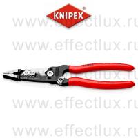 KNIPEX Клещи электромонтажные WireStripper, 7-в-1, американская модель, зачистка 18-10 AWG (1-жил) and 20-12 AWG (многожил), рез: Ø 15 мм. 1/2", 200 мм, обливные ручки KN-13718