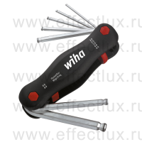 WIHA SB 369R P7 Набор штифтовых ключей со сферической головкой в футляре-рукоятке PocketStar® SW2-SW8, MagicRing ®, 7 предметов в блистере WI-23033