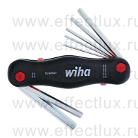 WIHA 351 PG7 Набор штифтовых ключей в футляре-рукоятке PocketStar® SW2-SW8, MagicRing ®, 7 предметов WI-23040