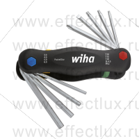 WIHA 351 PG9X Набор штифтовых ключей в футляре-рукоятке PocketStar® SW PH TORX® SL, MagicRing ®, 9 предметов WI-25293