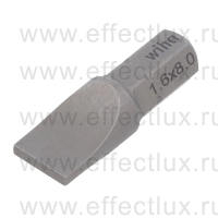 WIHA 7010 Z 8,0 Бита Standard Slotted 25 мм. 1/4" Прямой шлиц 1,6х8,0 мм. WI-01627