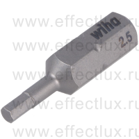 WIHA 7013 Z 2.5 Бита Standard HEX 25 мм. 1/4" 2.5 мм. WI-01704