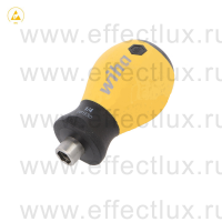 WIHA 281-01ESD Отвертка с магнитным держателем для бит SoftFinish® ESD с короткой рукояткой 1/4" x 57 мм. WI-32484