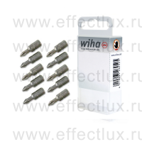 WIHA 7011 Z PH1 10 Набор бит Phillips PH1 Standard 25 мм. 1/4" в пластиковой коробке 10 шт. WI-32055
