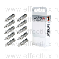 WIHA 7011 Z PH2 10 Набор бит Phillips PH2 Standard 25 мм. 1/4" в пластиковой коробке 10 шт. WI-24733