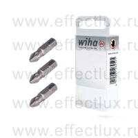 WIHA 7012 Z PZ2 3 Набор бит Pozidriv PZ2 Standard 25 мм. 1/4" в пластиковой коробке 3 шт. WI-07860