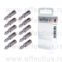 WIHA 7012 Z PZ1 10 Набор бит Pozidriv PZ1 Standard 25 мм. 1/4" в пластиковой коробке 10 шт. WI-32070