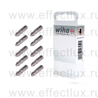 WIHA 7012 Z PZ2 10 Набор бит Pozidriv PZ2 Standard 25 мм. 1/4" в пластиковой коробке 10 шт. WI-24742