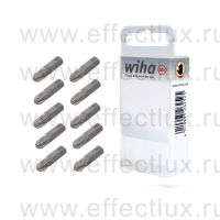 WIHA 7012 Z PZ3 10 Набор бит Pozidriv PZ3 Standard 25 мм. 1/4" в пластиковой коробке 10 шт. WI-32071