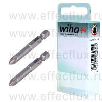 WIHA 7042 Z PZ2 2 50 Набор бит Pozidriv PZ2 Professional 50 мм. 1/4" в пластиковой коробке 2 шт. WI-38680