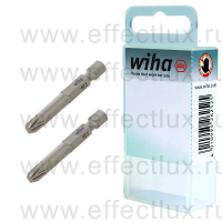 WIHA 7042 Z PZ3 2 50 Набор бит Pozidriv PZ3 Professional 50 мм. 1/4" в пластиковой коробке 2 шт. WI-38681