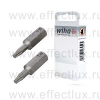 WIHA 7015 Z T10 2 Набор бит TORX®  T10 Standard 25 мм. 1/4" в пластиковой коробке 2 шт. WI-08421