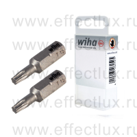 WIHA 7015 Z T15 2 Набор бит TORX® T15 Standard 25 мм. 1/4" в пластиковой коробке 2 шт. WI-08422