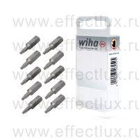 WIHA 7015 Z T10 10 Набор бит TORX® T10 Standard 25 мм. 1/4" в пластиковой коробке 10 шт. WI-35832