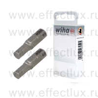 WIHA 7013 Z 5.0 2 Набор бит HEX 5.0 мм. Standard 25 мм. 1/4" в пластиковой коробке 2 шт. WI-25679