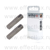 WIHA 7013 Z 6.0 2 Набор бит HEX 6.0 мм. Standard 25 мм. 1/4" в пластиковой коробке 2 шт. WI-38657