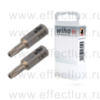 WIHA 7015 ZTR T15H 2 Набор бит TORX® Tamper Resistant T15H Standard 25 мм. 1/4" в пластиковой коробке 2 шт. WI-38650