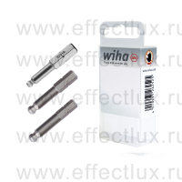 WIHA 7017 Z SW4 SW5 SW6 Набор бит HEX со сферической головкой SW4, SW5, SW6 Standard 38 мм. 1/4" в пластиковой коробке 3 шт. WI-22655
