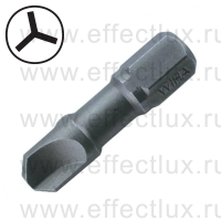 WIHA 7019 ZOT TW 5х25 Бита STANDARD ZOT Tri-Wing® 1/4" 25 мм. с зоной скручивания TS 5х25 мм. WI-22608