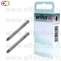 WIHA 7049 XZ SL/PZ2х70 Набор бит Professional PlusMinus/Pozidriv 70 мм. 1/4",SL/PZ2х70 мм., в пластиковой коробке 2 шт. WI-36082