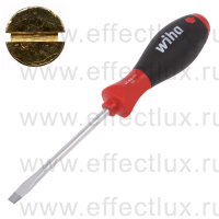 WIHA 302 6.5 x 100 Отвёртка шлицевая SoftFinish® круглое жало, SL6.5х100 мм. WI-00704
