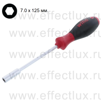 WIHA 341 7,0 x 125 Отвёртка торцевой ключ SoftFinish® круглое жало, 7,0x125 мм. WI-01023