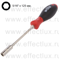 WIHA 347 Zoll 5/16 x 125 Отвёртка торцевой ключ SoftFinish® круглое жало с шестигранником под гаечный ключ, 5/16"x125 мм. WI-02838