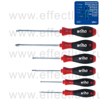 WIHA 311 K6 Набор отверток SoftFinish® PH, PZ, круглое жало, 6 предметов WI-26146