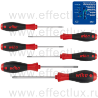 WIHA 362TR K6 Набор отверток TORX® Tamper Resistant SoftFinish® T10H-T40H, круглое жало, 6 предметов WI-24506
