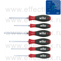 WIHA 308 HK6 Набор отверток SoftFinish® SL, PH, с шестигранным жалом и шестигранниками под гаечный ключ, 6 предметов WI-21248