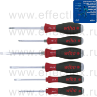 WIHA 530 ZK6 Набор ударных отверток SoftFinish® SL, PZ, шестигранное жало, 6 предметов WI-21251