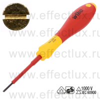 WIHA 320N 2 x 60  Отвёртка диэлектрическая VDE SoftFinish® electric прямой шлиц, 2x60 мм. WI-00819