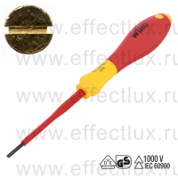 WIHA 320N 2.5 x 75 Отвёртка диэлектрическая VDE SoftFinish® electric прямой шлиц, 2.5x75 мм. WI-00820