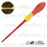 WIHA 320N 3.0 x 100 Отвёртка диэлектрическая VDE SoftFinish® electric прямой шлиц, 3.0x100 мм. WI-00821