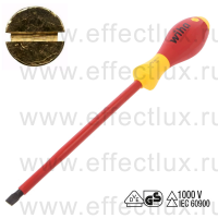 WIHA 320N 8.0 х 1.2 x 175 Отвёртка диэлектрическая VDE SoftFinish® electric прямой шлиц, 8.0x1.2х175 мм. WI-00830