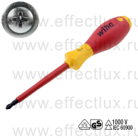 WIHA 321N PH2 x 100 Отвёртка диэлектрическая VDE SoftFinish® electric шлиц PH (Phillips), PH2x100 мм. WI-00848