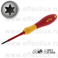 WIHA 325 T6 x 60 Отвёртка диэлектрическая VDE SoftFinish® electric шлиц TORX®, T6x60 мм. WI-03761