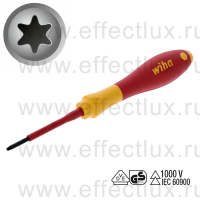 WIHA 325 T7 x 60 Отвёртка диэлектрическая VDE SoftFinish® electric шлиц TORX®, T7x60 мм. WI-03762