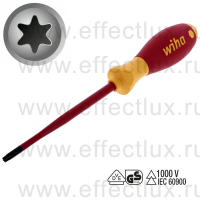 WIHA 3251 T27 x 125 Отвёртка диэлектрическая VDE SoftFinish® electric slimFix зауженное жало шлиц TORX®, T27x125 мм. WI-36540