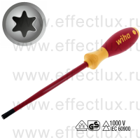 WIHA 3251 T40 x 150 Отвёртка диэлектрическая VDE SoftFinish® electric slimFix зауженное жало шлиц TORX®, T40x150 мм. WI-36542