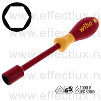 WIHA 322 14 x 125 Отвёртка торцевой ключ диэлектрическая VDE SoftFinish® electric, 14x125 мм. WI-00865
