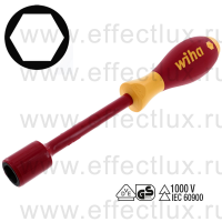 WIHA 322 15 x 125 Отвёртка торцевой ключ диэлектрическая VDE SoftFinish® electric, 15x125 мм. WI-00866