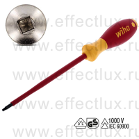 WIHA 358N 2,8 x 150 Отвёртка диэлектрическая VDE SoftFinish® electric шлиц Robertson, 2.8x150 мм. WI-32397