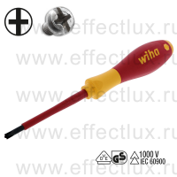 WIHA 327 SL/PH1 x 80 Отвёртка диэлектрическая VDE SoftFinish® electric, шлиц Xeno PlusMinus/Phillips, SL/PH1x80 мм. WI-30716