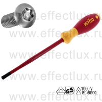 WIHA 3251 TR T40H x 150 Отвёртка диэлектрическая VDE SoftFinish® electric slimFix зауженное жало, шлиц TORX® Tamper Resistant, T40Hx150 мм. WI-41147