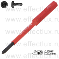 WIHA 2831-11 PH0 х 75 Бита изолированная slimBit VDE SoftFinish® electric slimVario®, профиль: Phillips PH0х75х0,90 Нм. WI-43116