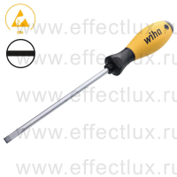 WIHA 302ESD 6,5 x 150 Отвёртка Slotted SoftFinish® ESD, прямой шлиц, круглое жало 6.5х150 мм. WI-08183
